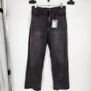 Indigo Six Women's Size‎ 12 Black High Rise Slim Straight Jeans NWT